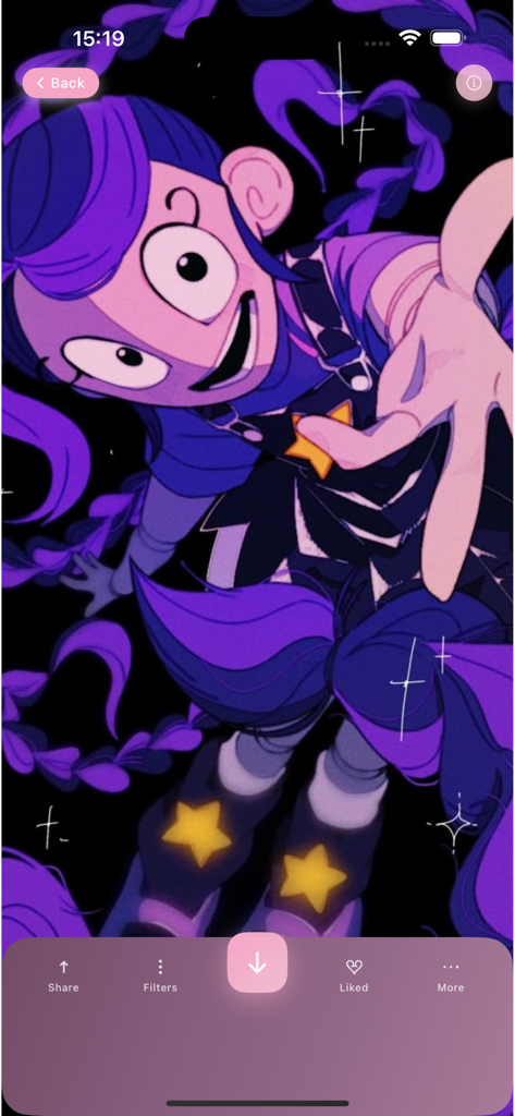 Lindo fondo de pantalla de estética púrpura de Lily Lovebraids con estrellas