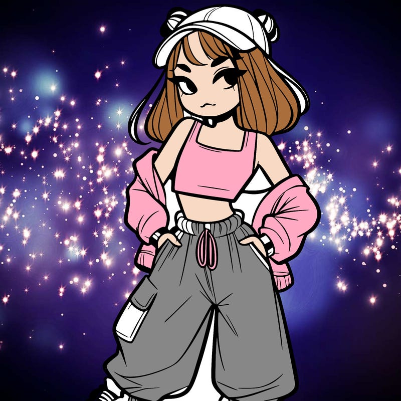 girl in crop top and baggy pants