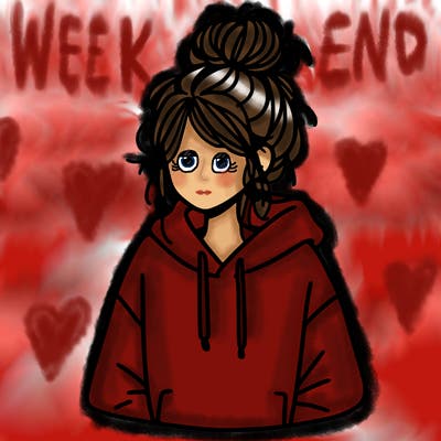 girl with messy hair bun with oversized hoodie