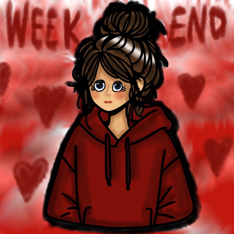 girl with messy hair bun with oversized hoodie