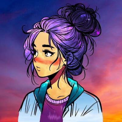 realistic teenage girl with a messy bun