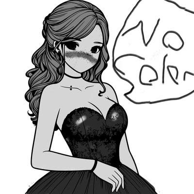 realistic girl in prom dress