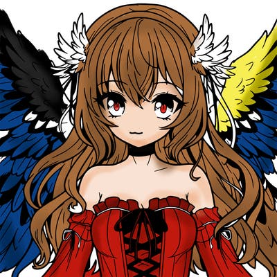 manga girl with wings