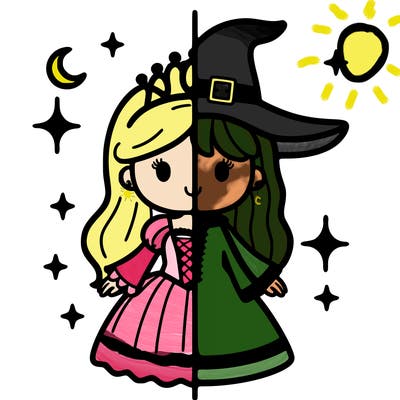 split princess and witch