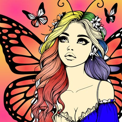 butterfly fairy realistic girl