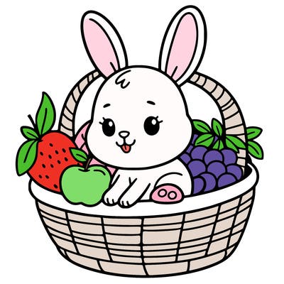 bunny in a fruit basket