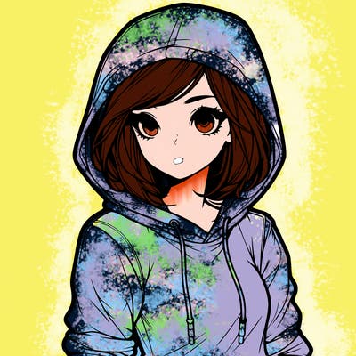 realistic girl with hoodie