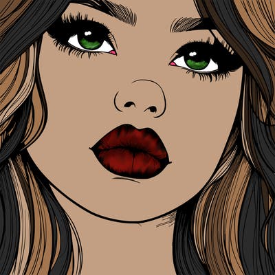 really realistic girl with lips