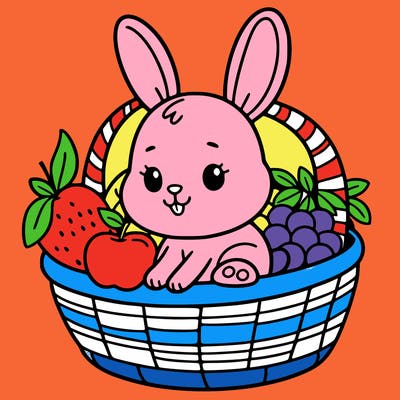 bunny in a fruit basket