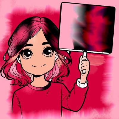 realistic girl holding up a sign