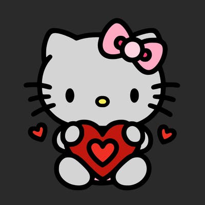 cute hello kitty with heart