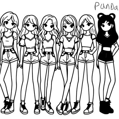 a group of girls wearing crop tops and shorts