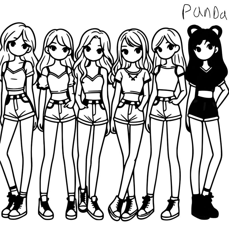 a group of girls wearing crop tops and shorts