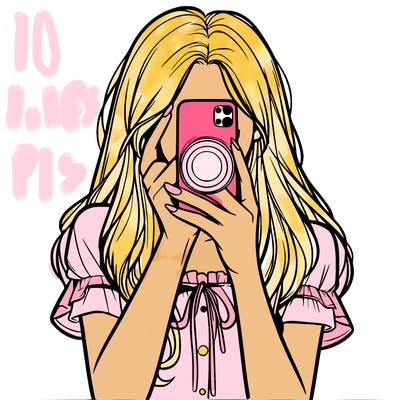 a realistic girl holding her phone taking pictures