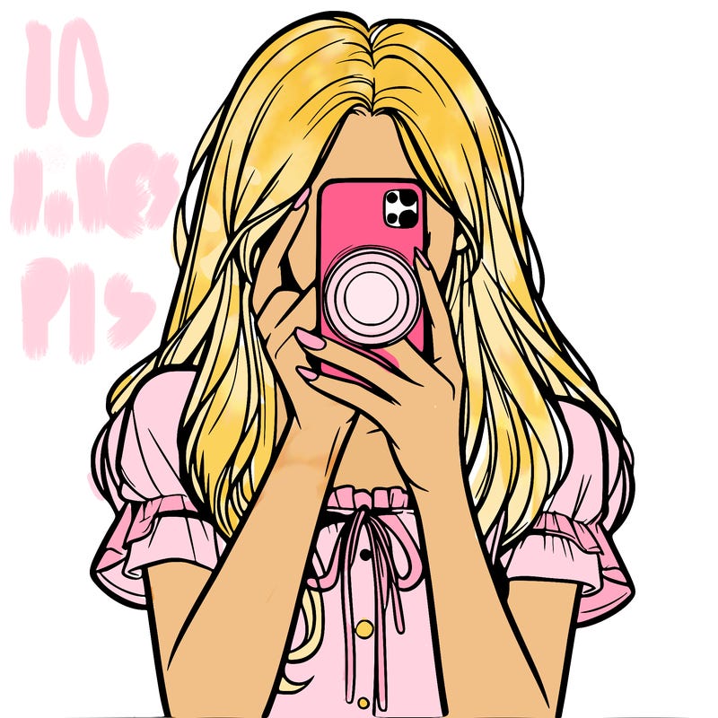 a realistic girl holding her phone taking pictures