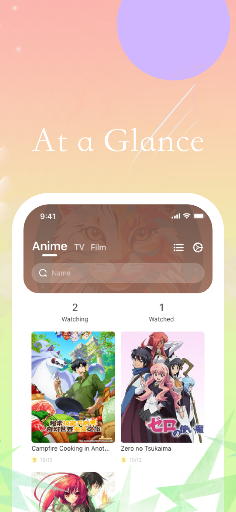 MyMedia- Track And Record Mate - MyMedia App-Oberfläche zeigt ein Dashboard zur schnellen Verfolgung des Anime-Wiedergabefortschritts