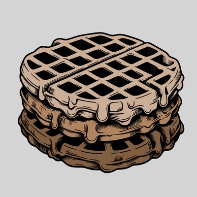 waffle in a detailed and realistic style