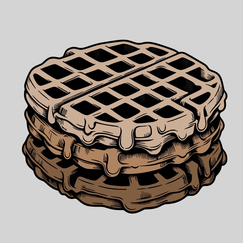 waffle in a detailed and realistic style