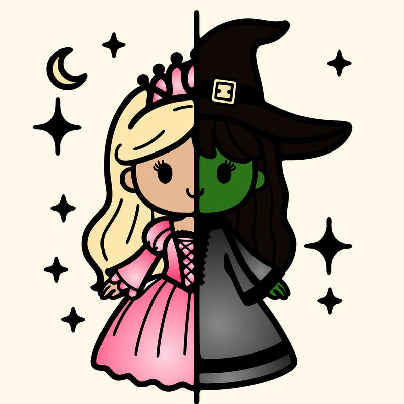 split princess and witch