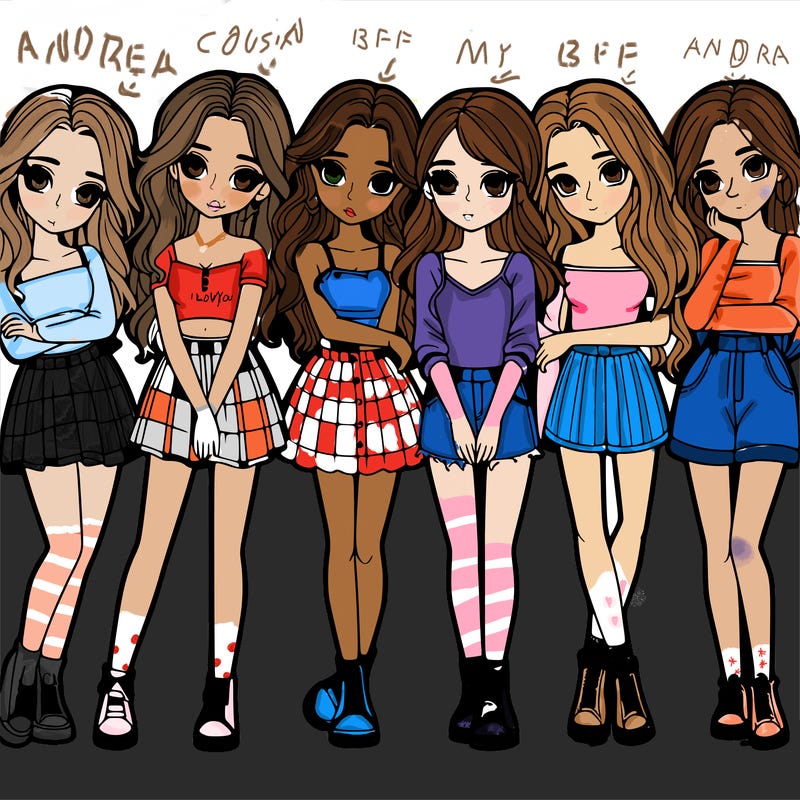 a group of girls realistic