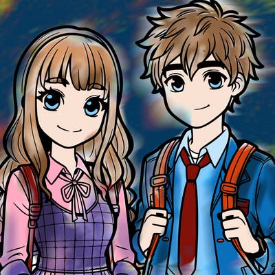 boy and a girl teenager