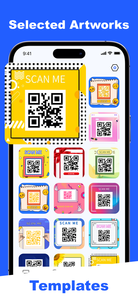 Speed Scanner - QR Barcode App - A collection of colorful and vibrant QR code templates for social media and business branding