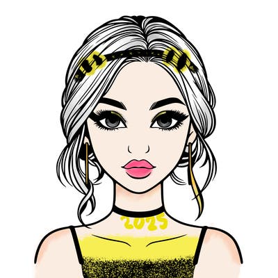 realistic girl with makeup on