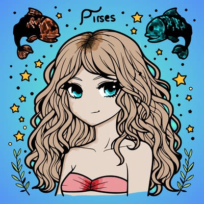 pisces girl realistec