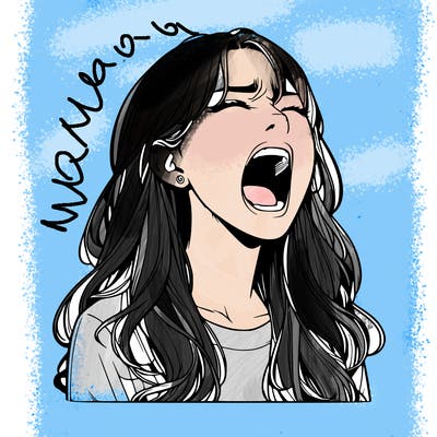 screaming realistic, girl