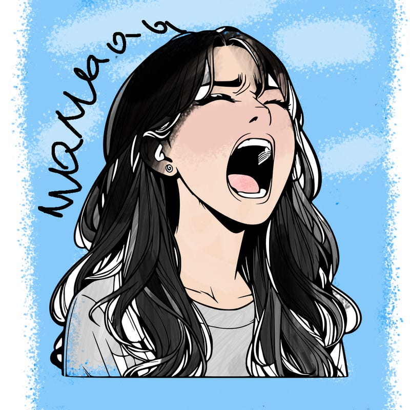 screaming realistic, girl