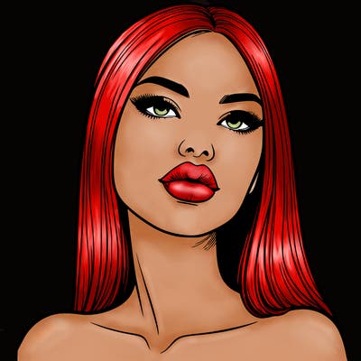 realistic woman with full lips