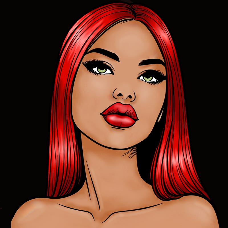 realistic woman with full lips