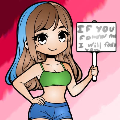 girl in a cute crop top holding a blank sign