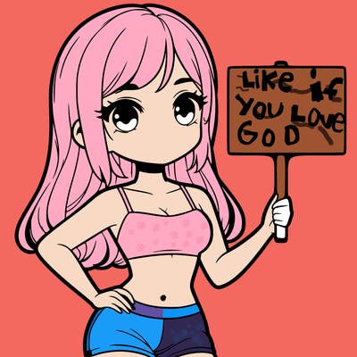 girl in a cute crop top holding a blank sign