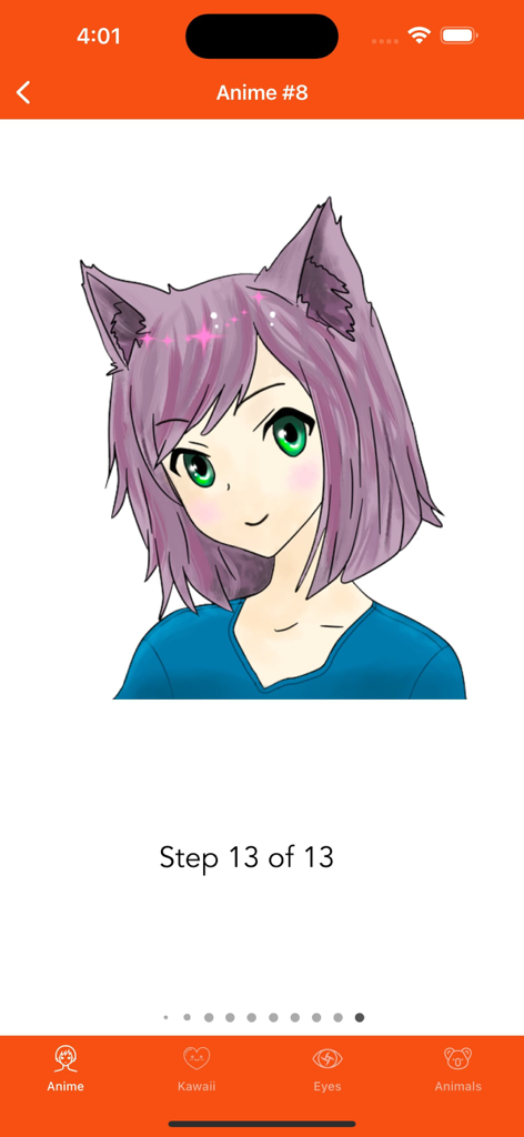 How To Draw Anime ⋆ - Completed step by step tutorial of an anime girl with cat ears