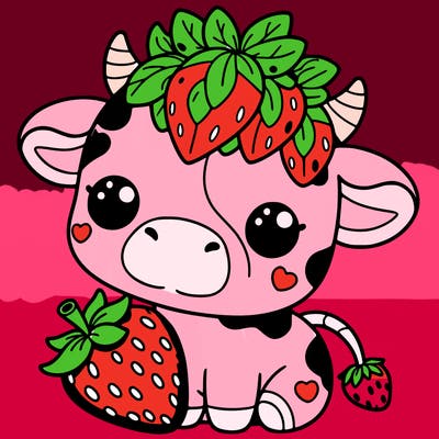 cute strawberry cow