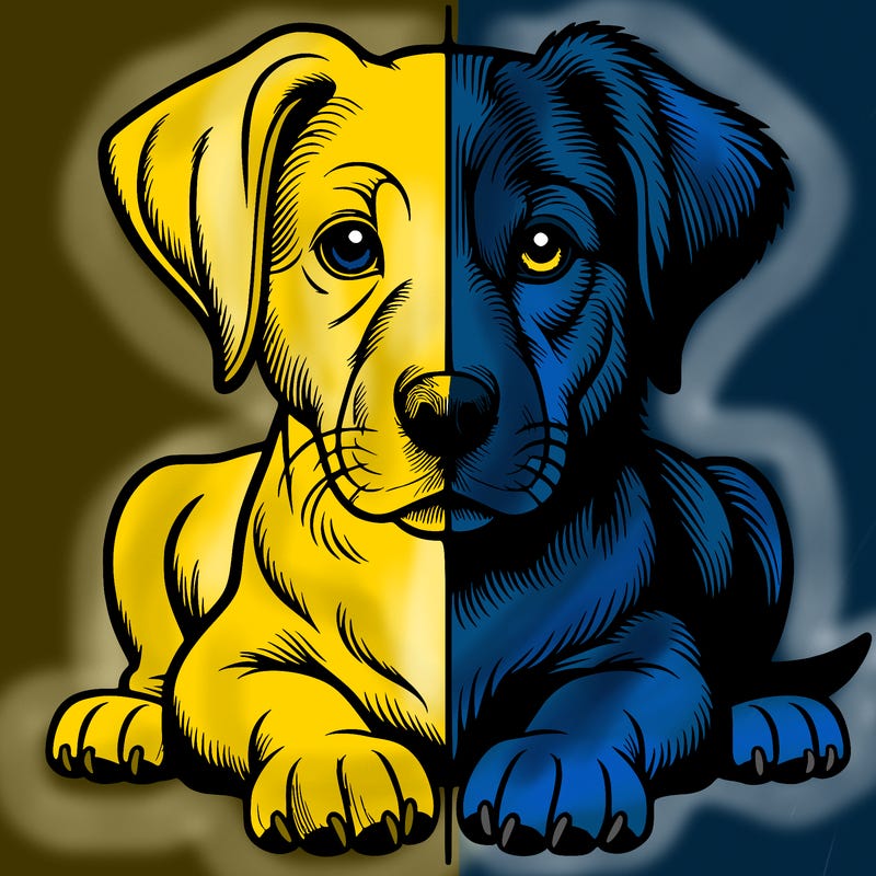 realistic dog split picture