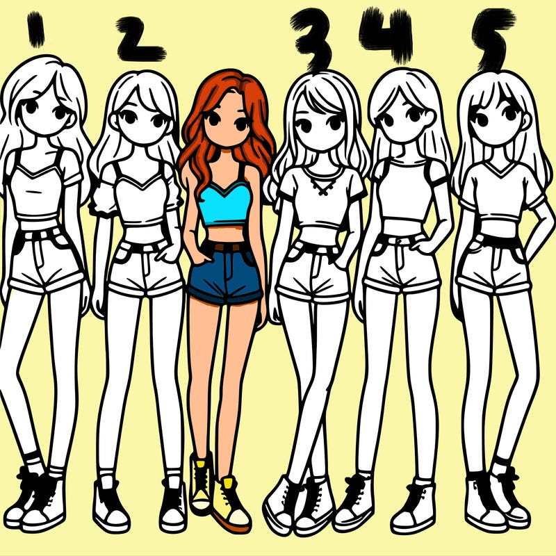 a group of girls wearing crop tops and shorts