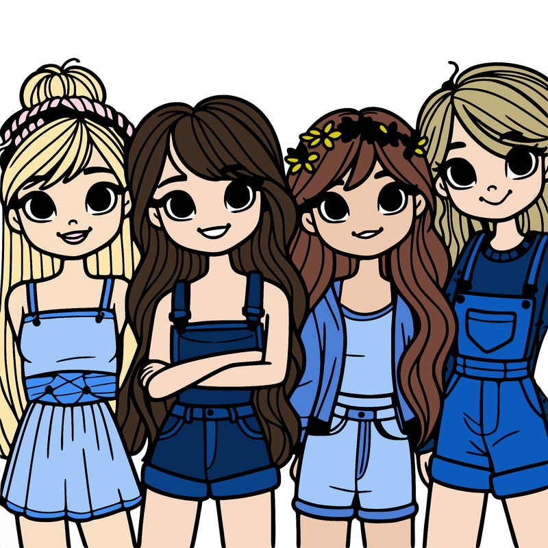 group of girls friends