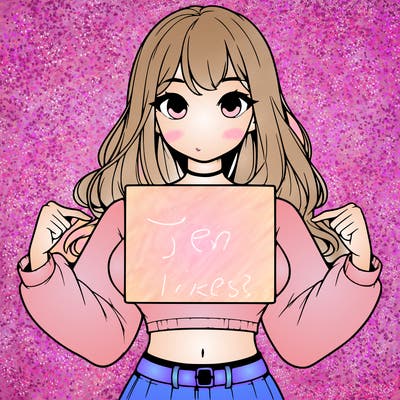 girl holding a blank sign in a long sleeve crop top