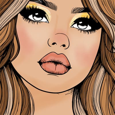 really realistic girl with lips