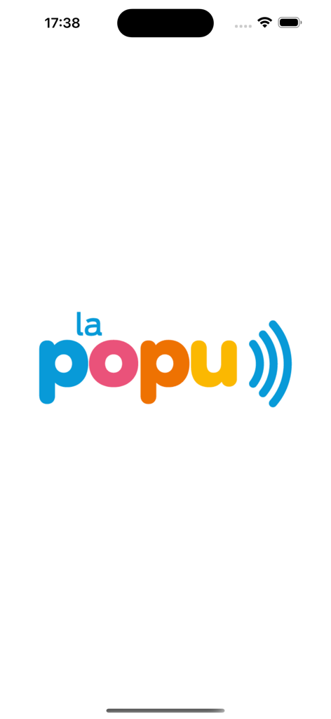 La Popu - La Popu radio app splash screen featuring the colorful station logo