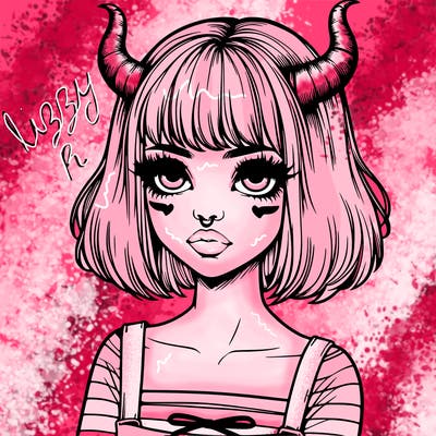 realistic girl with horns