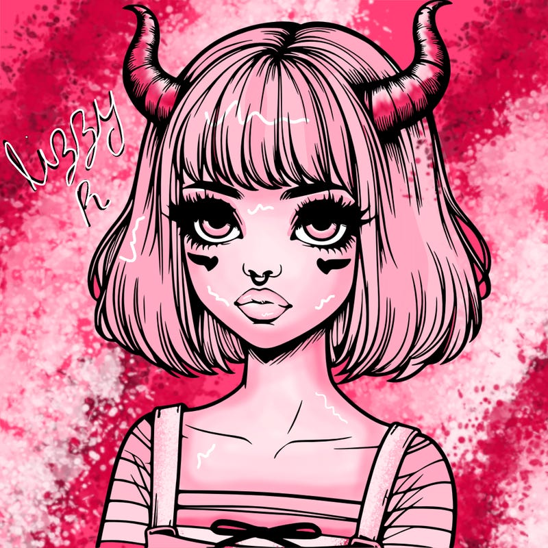 realistic girl with horns