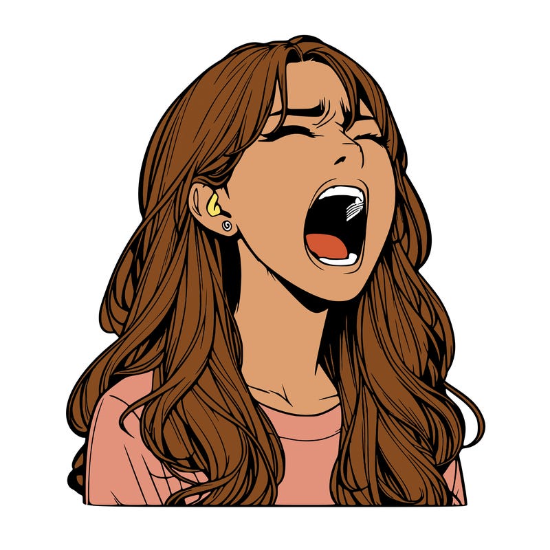 screaming realistic, girl