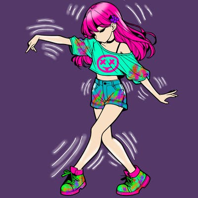 realistic girl danceing