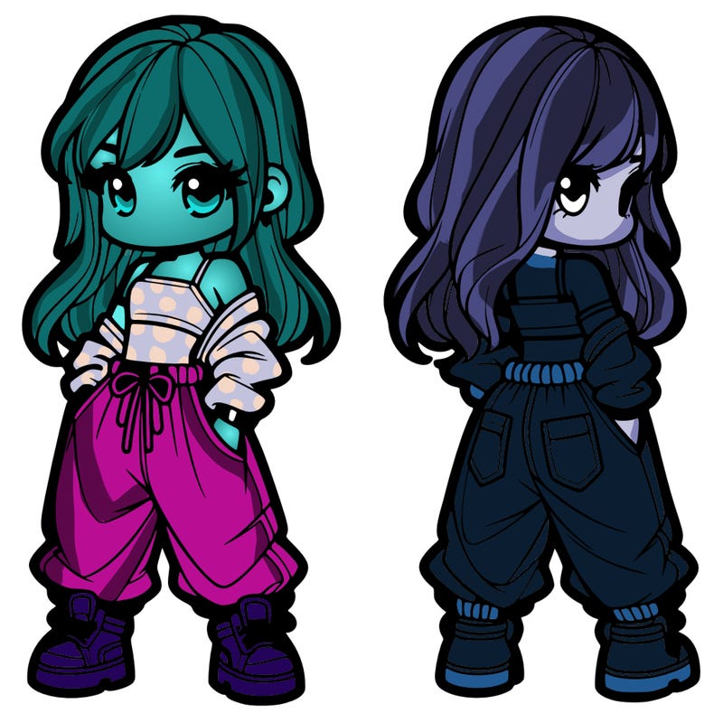 girl in crop top and baggy pants