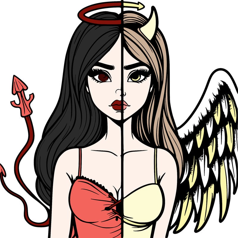 devil vs angel realistic girl
