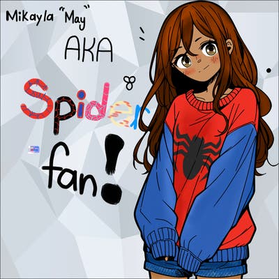 manga teen girl  in a sweater and baggy pants