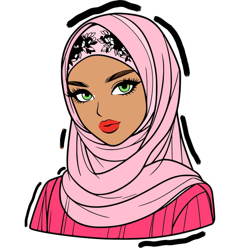 a muslim fashion model who wears a veil realistic